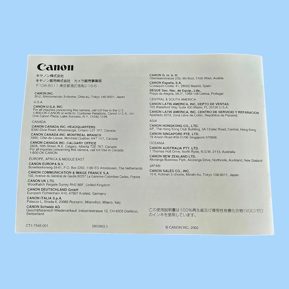Set of 4 Canon EF Lens Instruction Manuals User Guides EF24-70, EF100, EF100-400